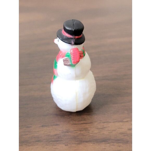 Snowman green red scarf Top Hat toy figure Village accessory - Picture 2 of 4